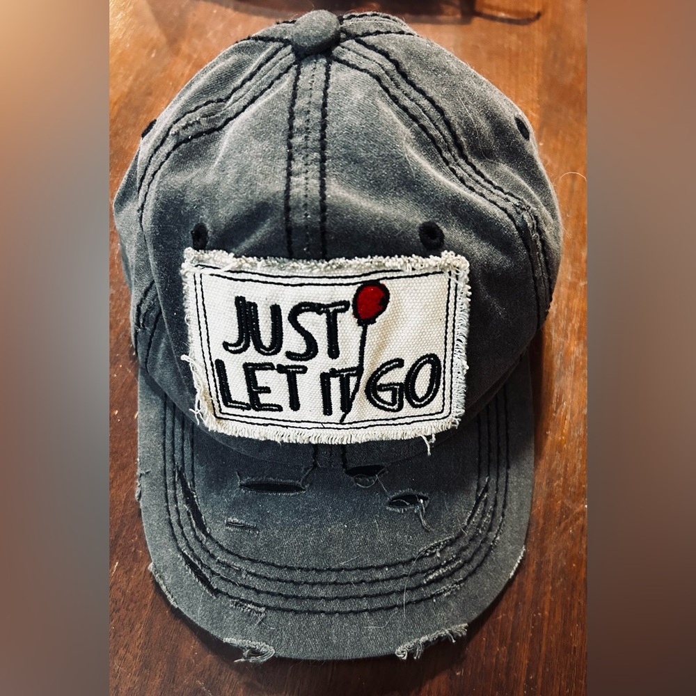 Grey Distressed Cap with Patch